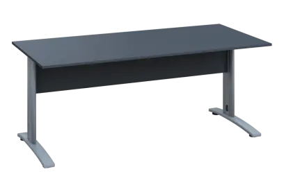 EPK 18 - 18 stůl kancelářský, kovová podnož stříbrná, deska 18 mm, široký 1800 mm, antracit